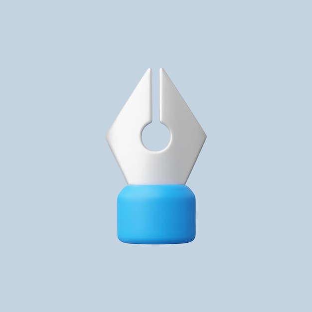 Ilustración de vector de icono de pluma realista 3d