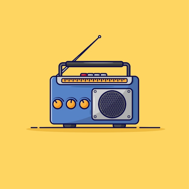Ilustración de vector de icono de radio. Icono de radio vintage.