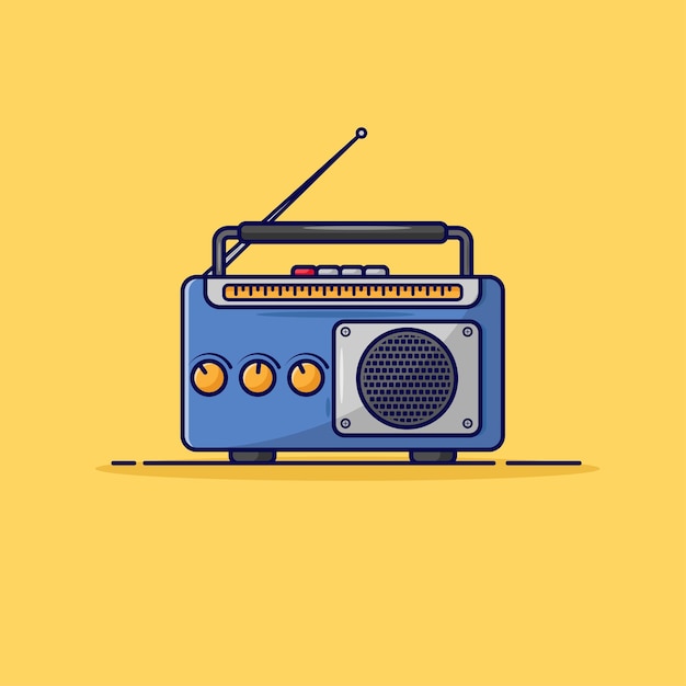 Vector ilustración de vector de icono de radio. icono de radio vintage.