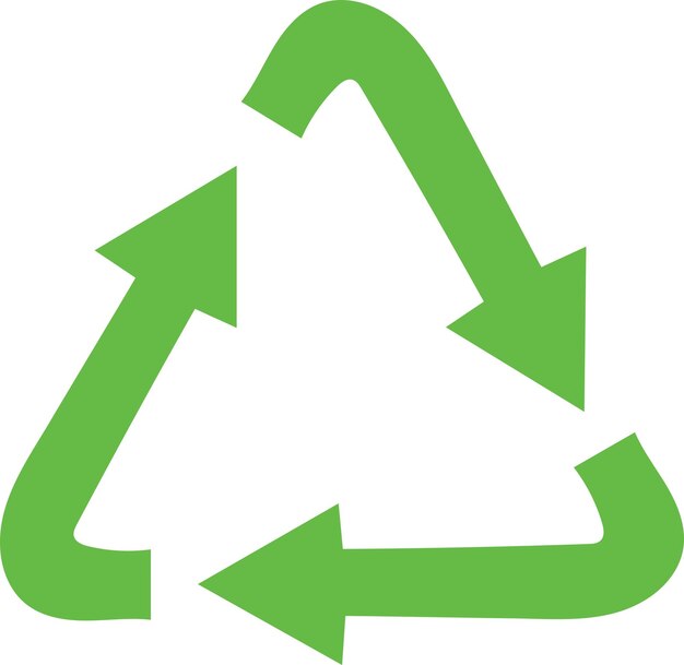 Ilustración del vector de icono de reciclaje sencilla
