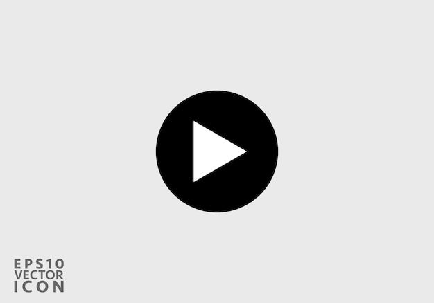 Ilustración de vector de icono de reproducción Estilo de diseño plano