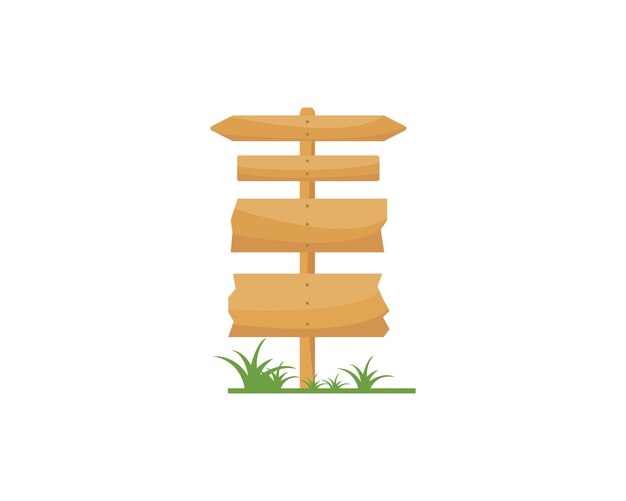 Ilustración de vector de icono de signo de madera