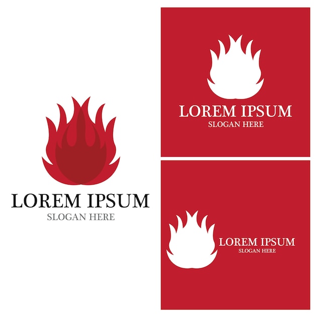 Ilustración de vector de icono y símbolo de llama de fuego