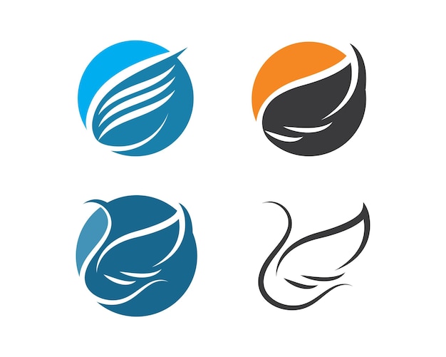 Ilustración de vector de icono de símbolo de logotipo de alas