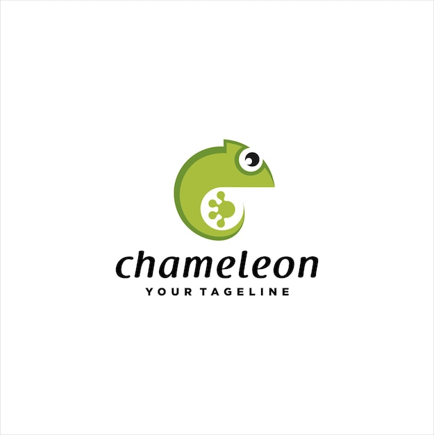 Ilustración de vector de icono de símbolo de logotipo de camaleón de diseño animal