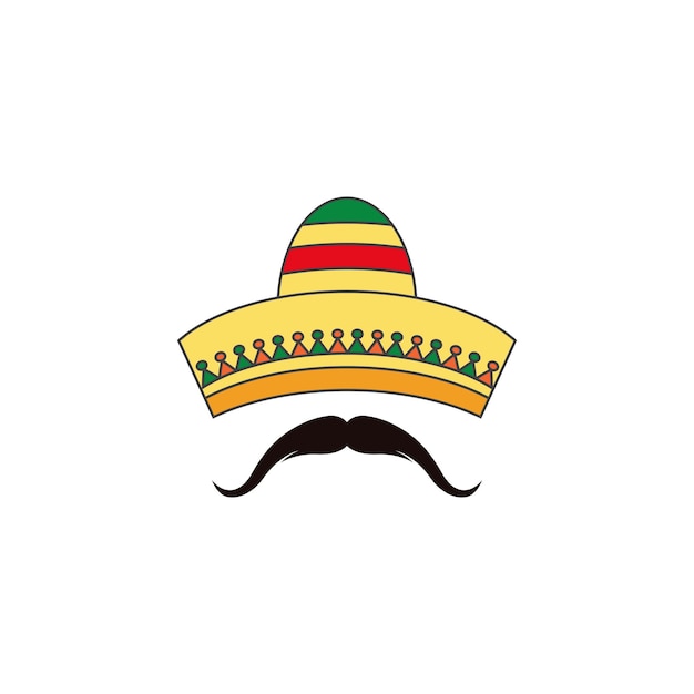 Vector ilustración de vector de icono de sombrero de méxico