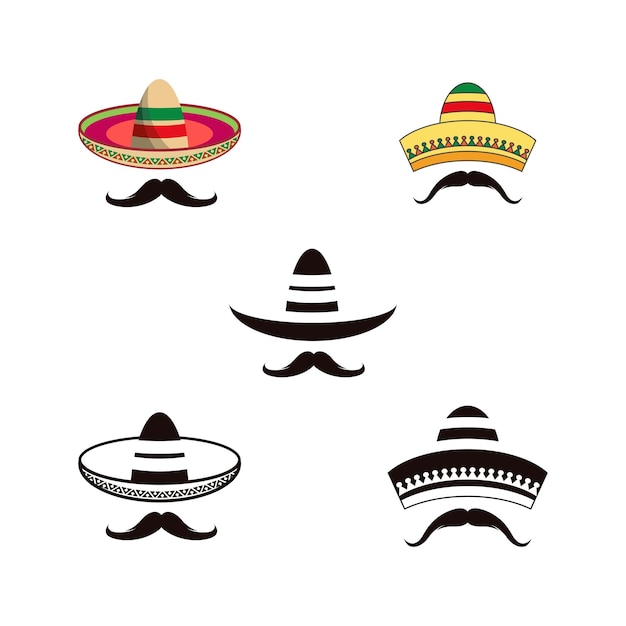 Vector ilustración de vector de icono de sombrero de méxico