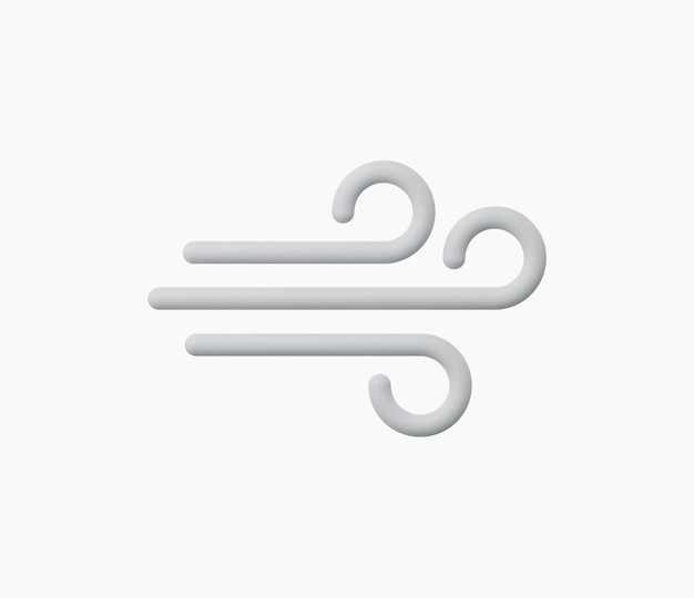 Ilustración de vector de icono de viento realista 3D