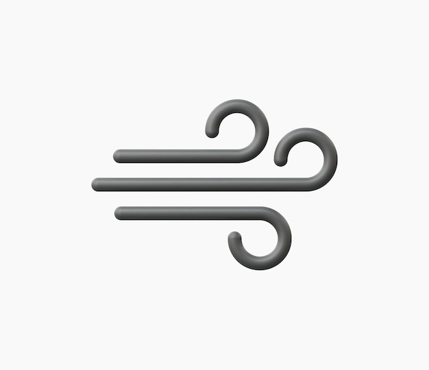 Ilustración de vector de icono de viento realista 3D