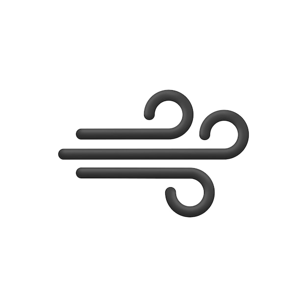 Ilustración de vector de icono de viento realista 3D