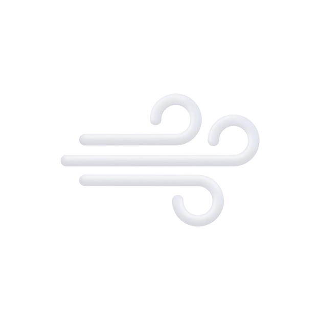 Ilustración de vector de icono de viento realista 3D