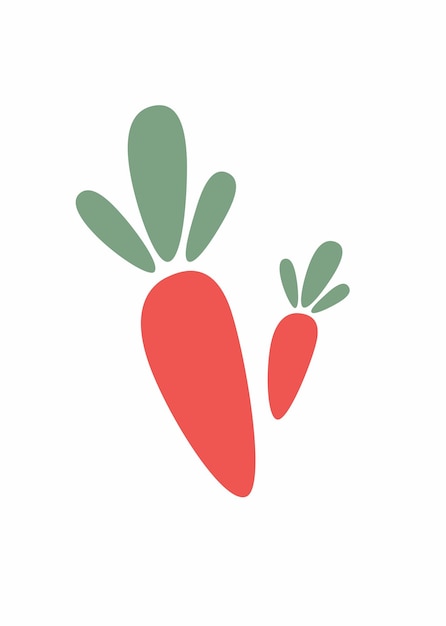 Ilustración de vector de icono de zanahorias. Emblema de verduras