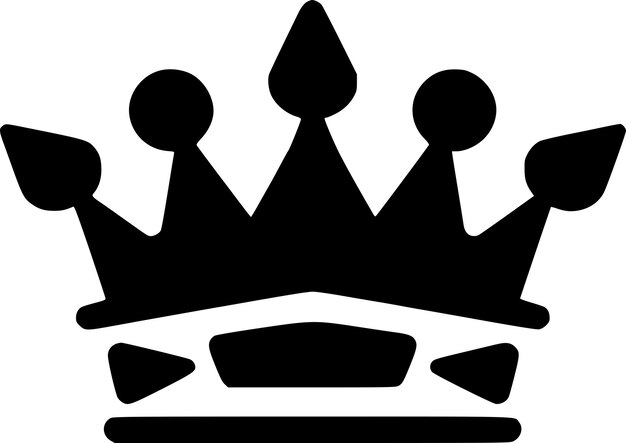 Vector ilustración del vector de íconos aislados en blanco y negro de la corona