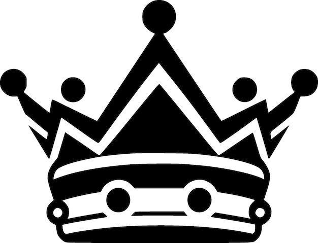 Ilustración del vector de íconos aislados en blanco y negro de la corona