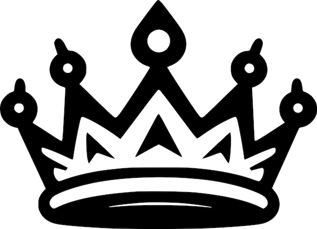 Ilustración del vector de íconos aislados en blanco y negro de la corona