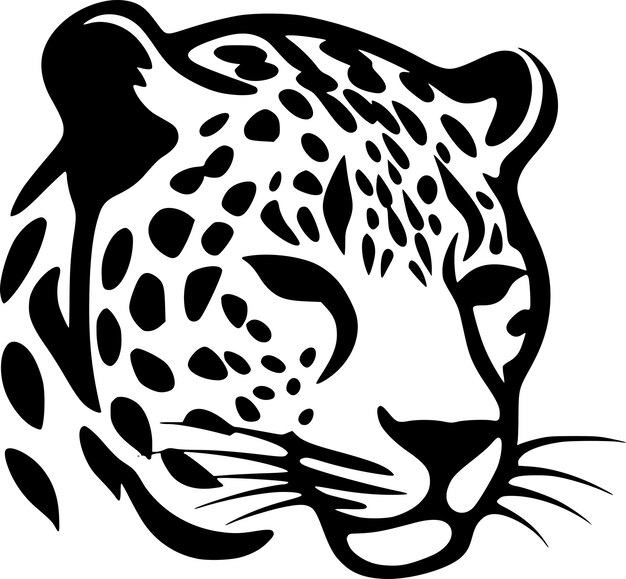 Vector ilustración del vector de íconos aislados de leopardo en blanco y negro