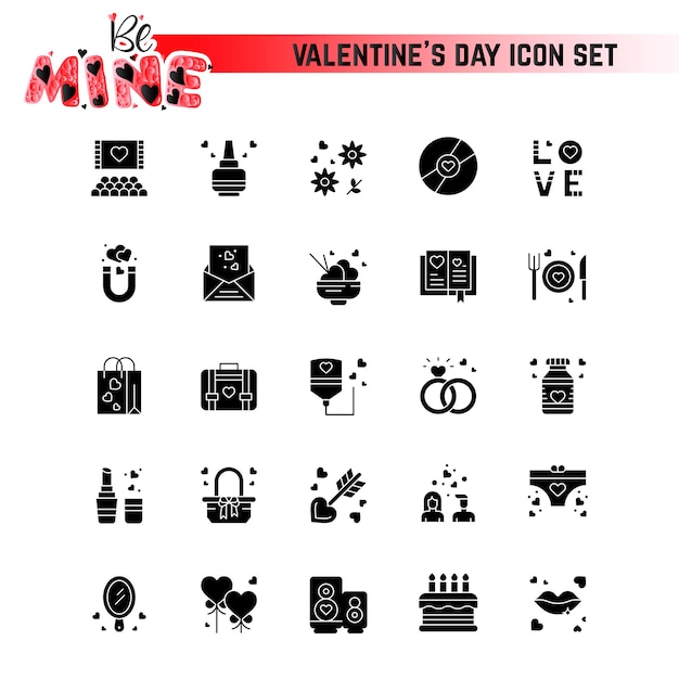 Ilustración de Vector de iconos de día de San Valentín