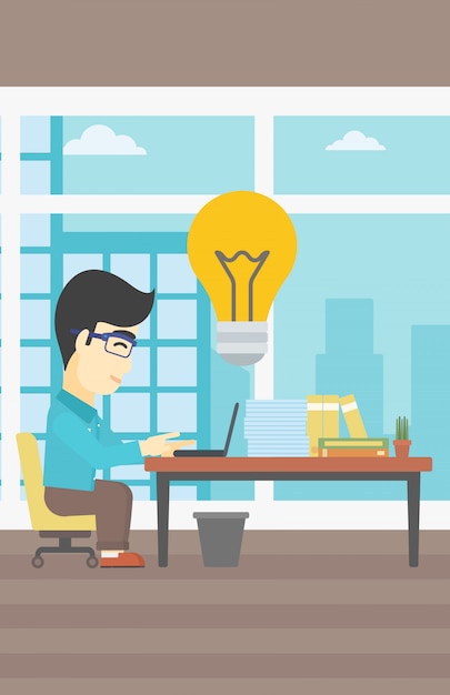 Ilustración de vector de idea de negocio exitoso.