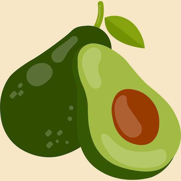 Ilustración de vector de ilustración de dibujos animados de aguacate fresco