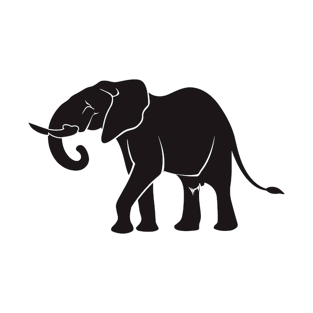 Ilustración de vector de imágenes prediseñadas de silueta animal de safari elefante