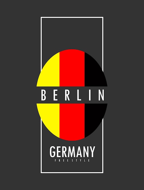 Ilustración de vector de impresión de camiseta de diseño de tipografía de berlín