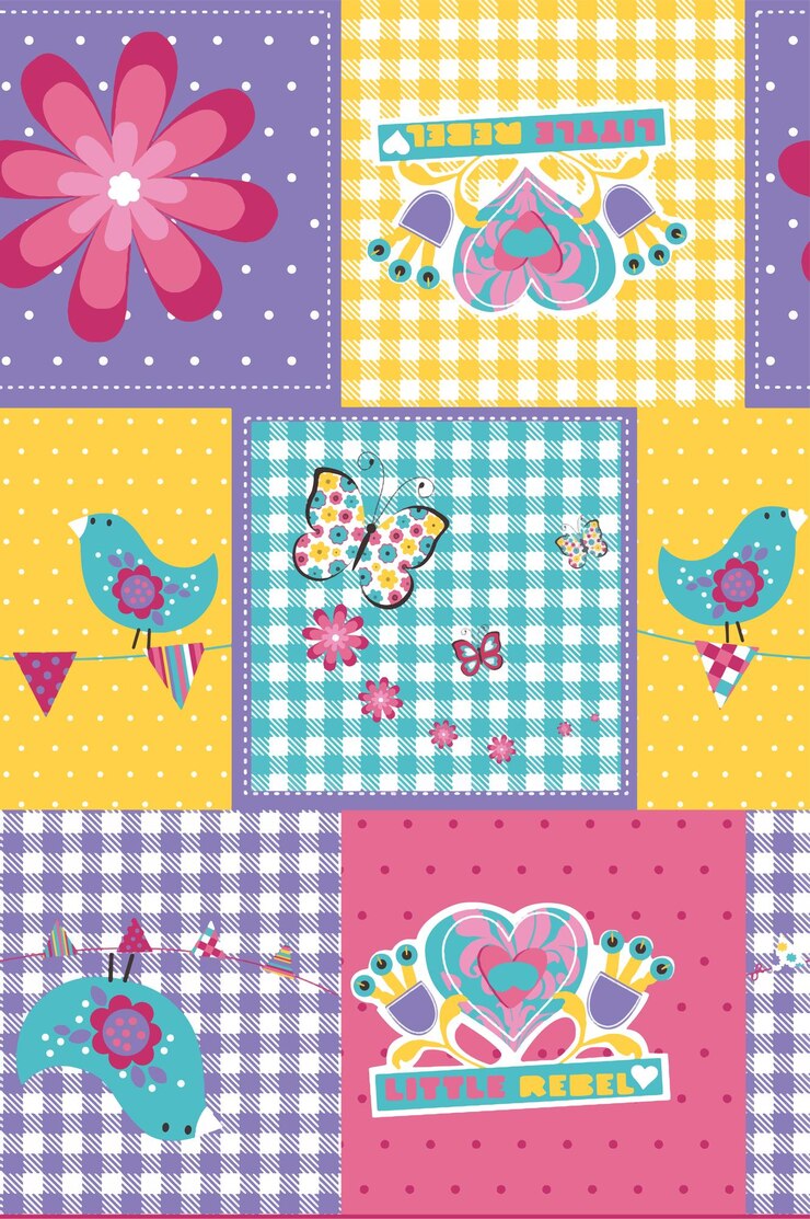 Vector ilustración de vector de impresión de tela de diseño de patrón de repetición sin costuras kidz