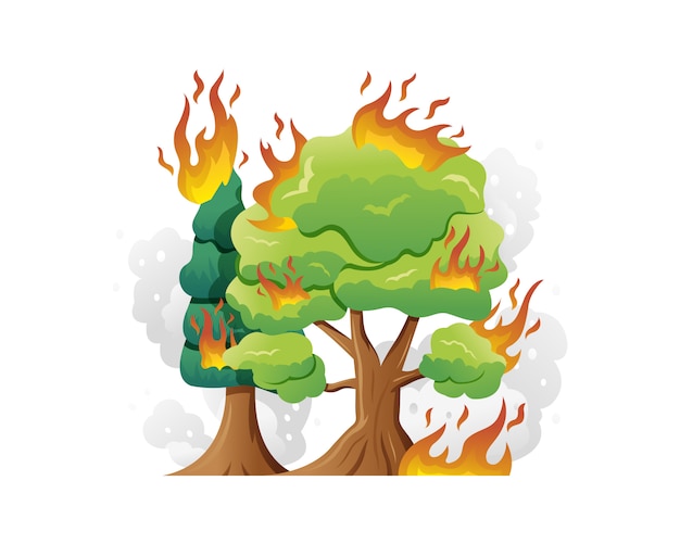 Ilustración del vector de los incendios forestales