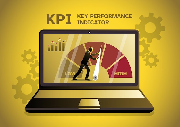 Ilustración de vector de indicador de rendimiento clave