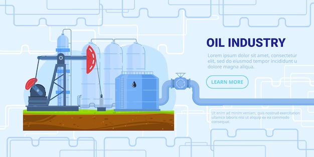 Ilustración de vector de industria petrolera.