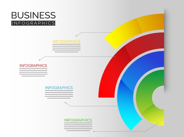 Ilustración de vector de infografía de líneas coloridas