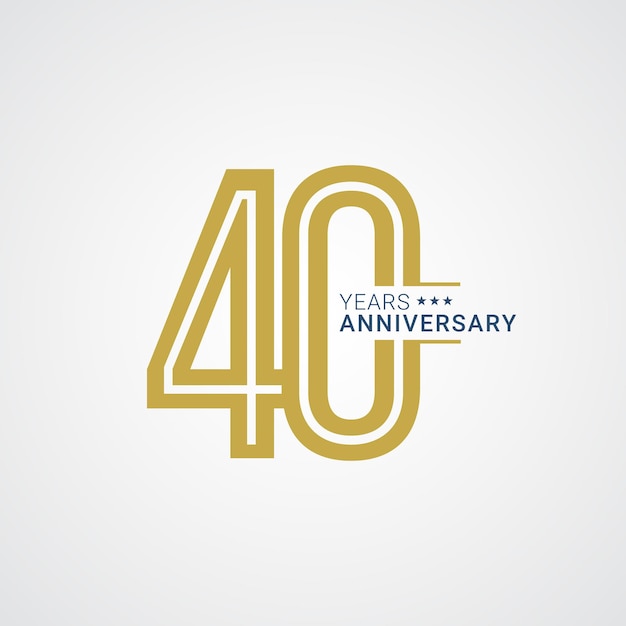 Ilustración de vector de insignia de aniversario de 40 años