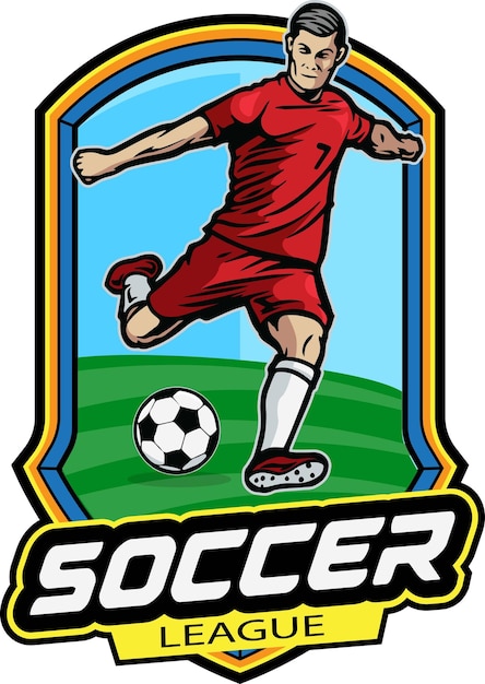 Vector ilustración de vector de insignia de diseño de fútbol