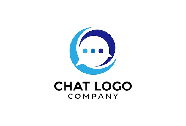 Ilustración de vector de inspiración de diseño de logotipo de chat