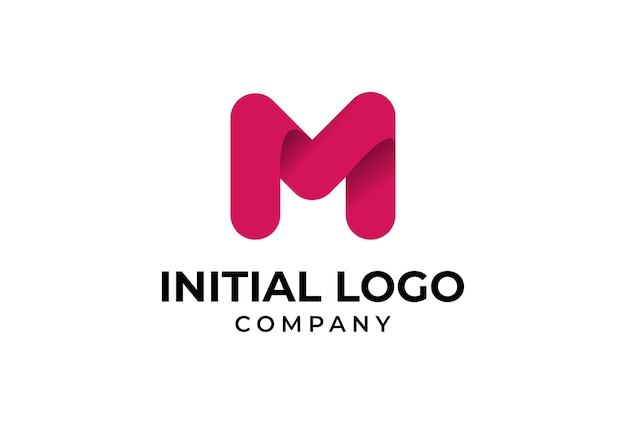 Ilustración de vector de inspiración de diseño de logotipo de letra m moderna y elegante