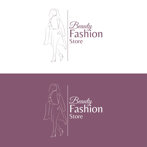 Ilustración de vector de inspiración de diseño de logotipo de tienda de moda de belleza