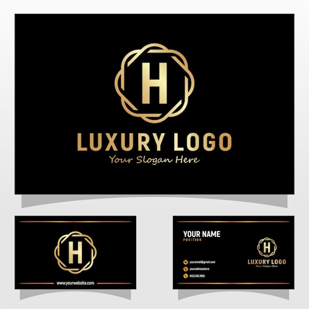 Ilustración de Vector de inspiración de plantilla de diseño de logotipo elegante letra H