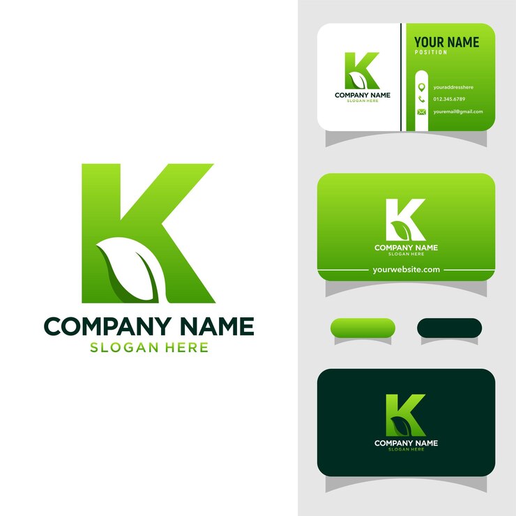 Vector ilustración de vector de inspiración de plantilla de diseño de logotipo de hoja de letra k