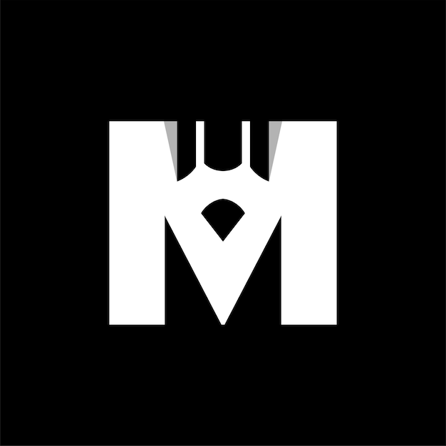 Ilustración de vector de inspiración de plantilla de diseño de logotipo de lápiz de letra M