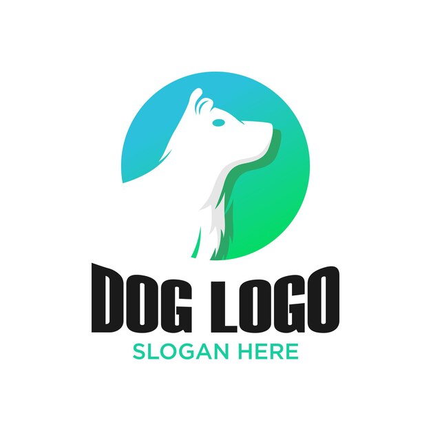 Ilustración de vector de inspiración de plantilla de diseño de logotipo de perro