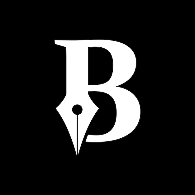 Ilustración de vector de inspiración de plantilla de diseño de logotipo de pluma de letra B