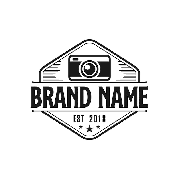Ilustración de vector de inspiración de plantilla de diseño de logotipo vintage de cámara