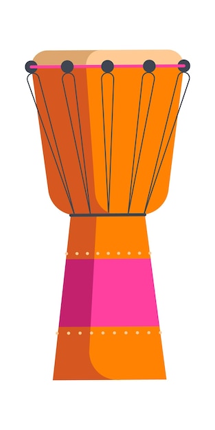 Ilustración de Vector de instrumento musical de tambor Djembe