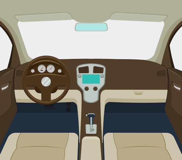 Ilustración de vector de interior de coche