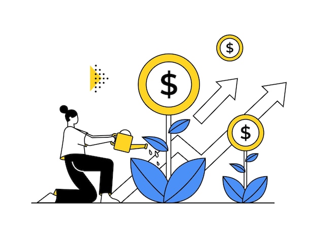 Ilustración de Vector de inversión y finanzas empresariales
