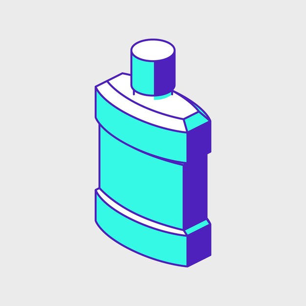 Ilustración de vector isométrico de enjuague bucal