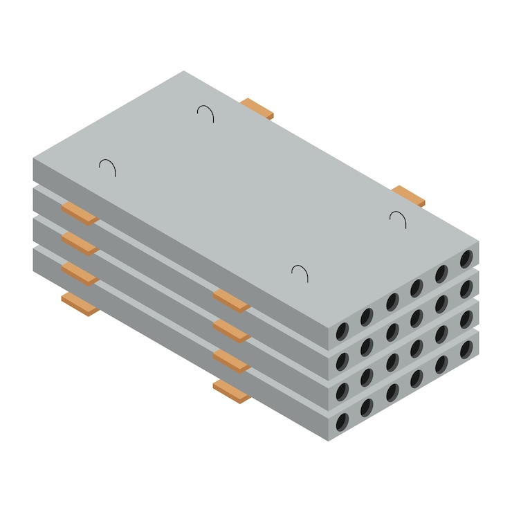 Vector ilustración del vector isométrico de la tabla de hormigón