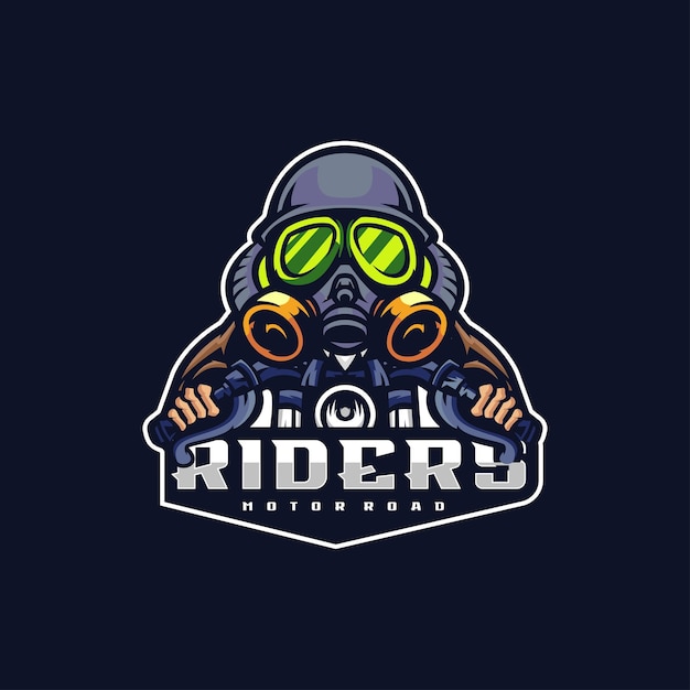 Ilustración Vector Jinetes Estilo Mascota Motor Esport