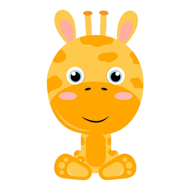 Ilustración de vector de jirafa de bebé cutie. personaje animado.