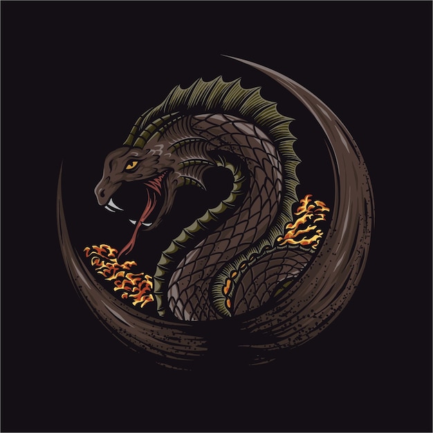 Ilustración de vector de jormungandr