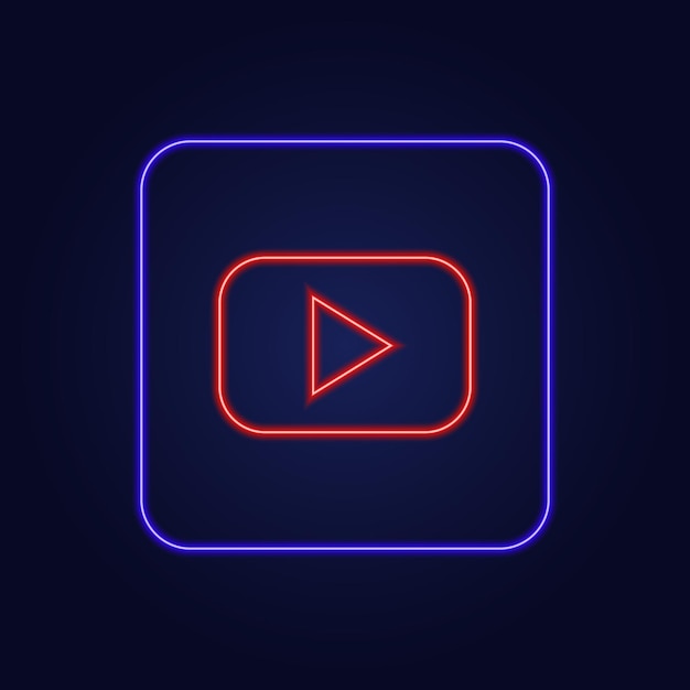 Ilustración de vector de juego de botón de icono de neón colorido elegante hermoso